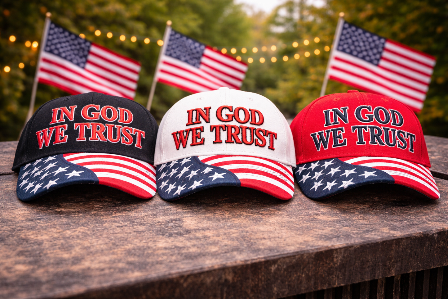 In God We Trust Hat – Patriotic Faith American Flag Cap