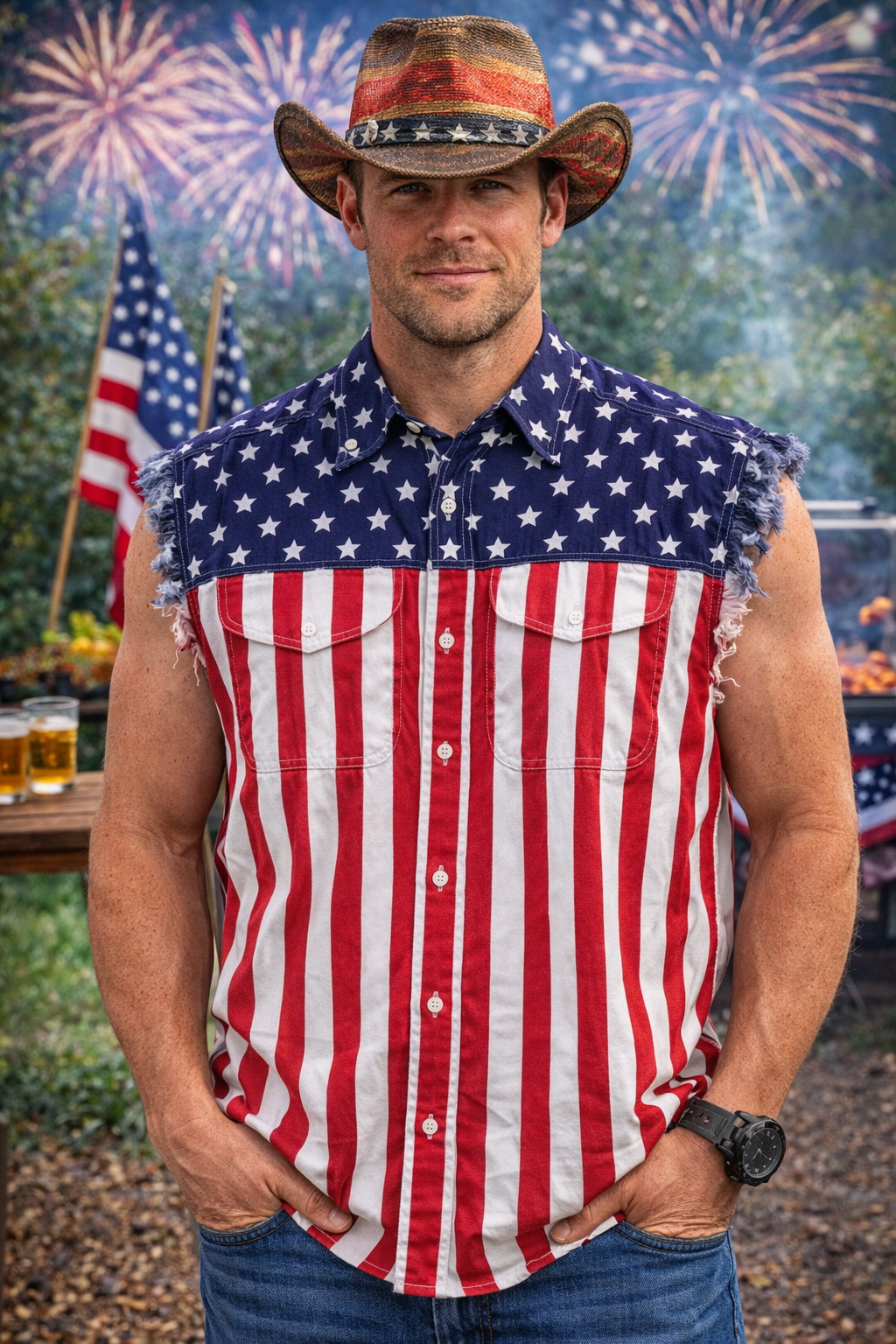 Cut Off Flag Shirt