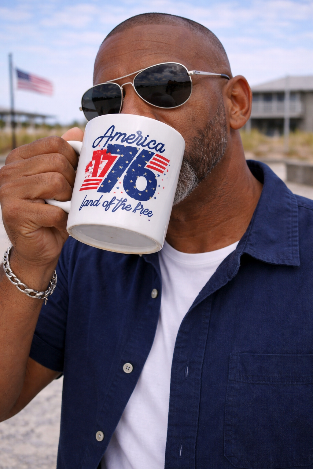 America 1776 Patriotic Coffee Mug – Land of the Free USA Cup