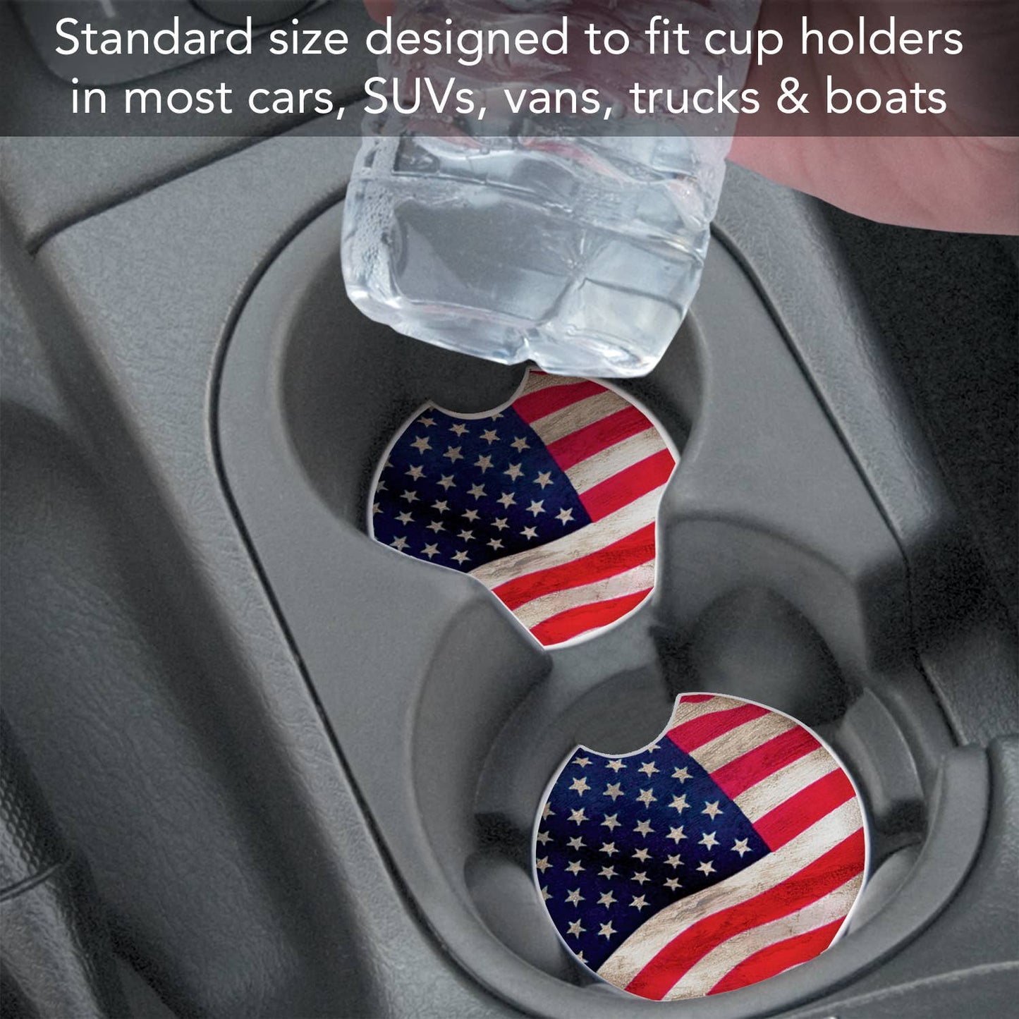 Us Flag Absorbent Stone Car Coaster