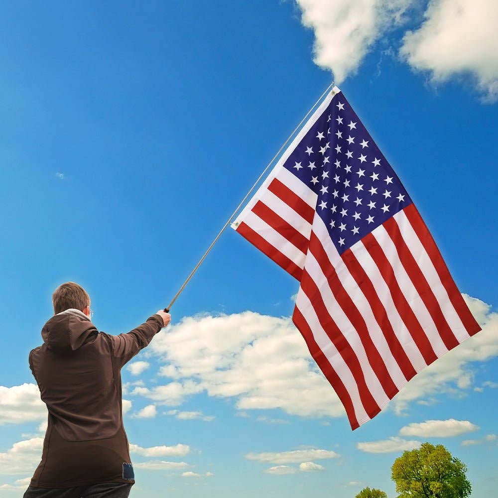 5ft Hand-Held Collapsible Flag Pole (Red)