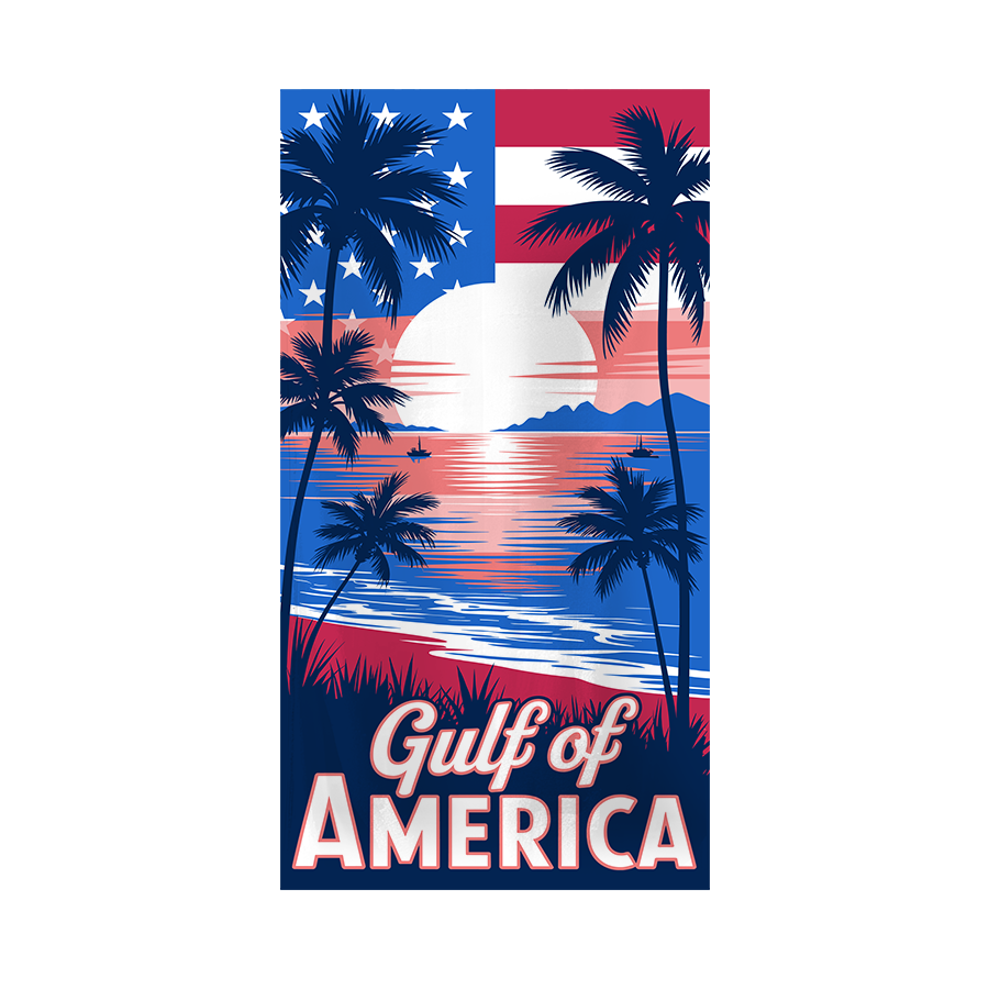 Gulf Of America - Red White Blue Beach Towel