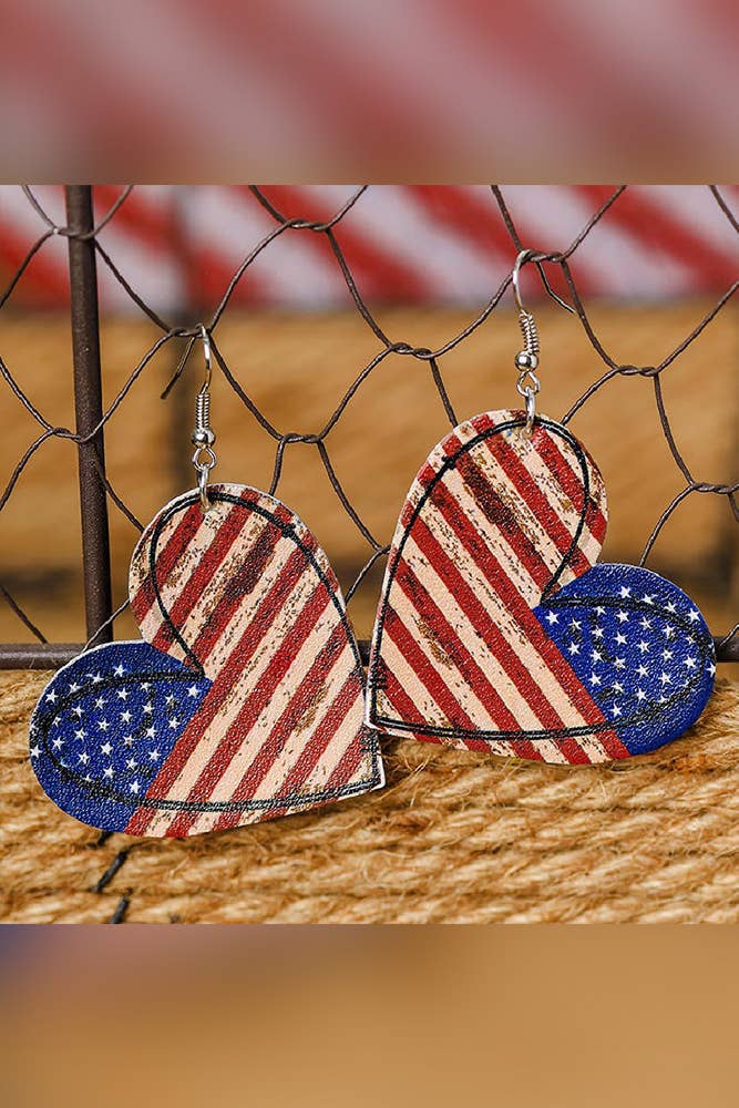 American Flag Independence Day 4th of july Earrings