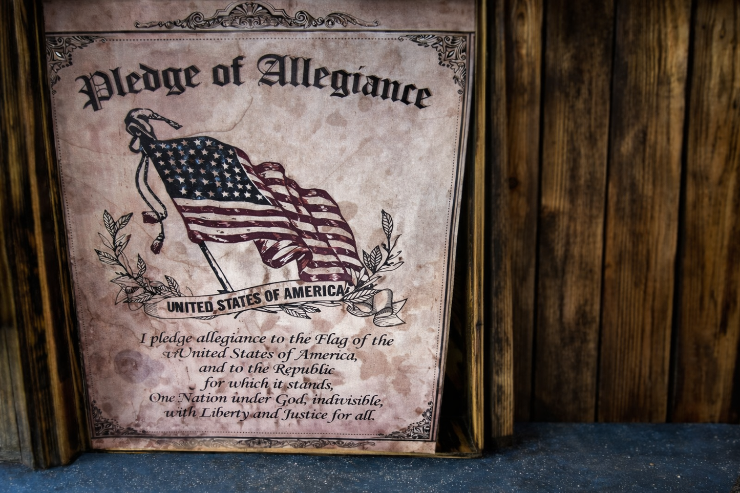 Vintage Pledge of Allegiance Wall Art – Patriotic American Decor