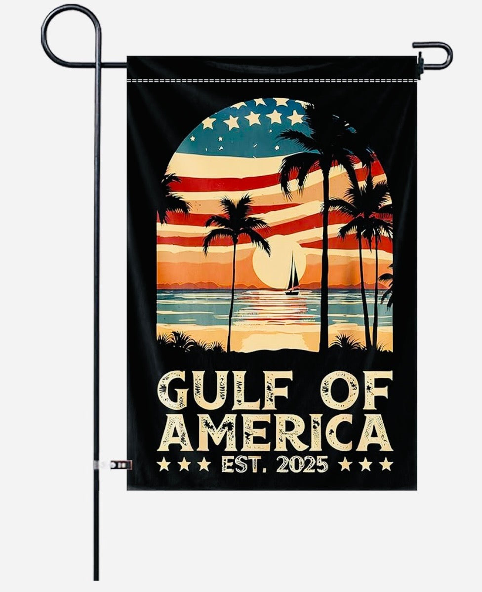 Gulf of America Garden Flag – Sunset Sail Edition (Est. 2025)