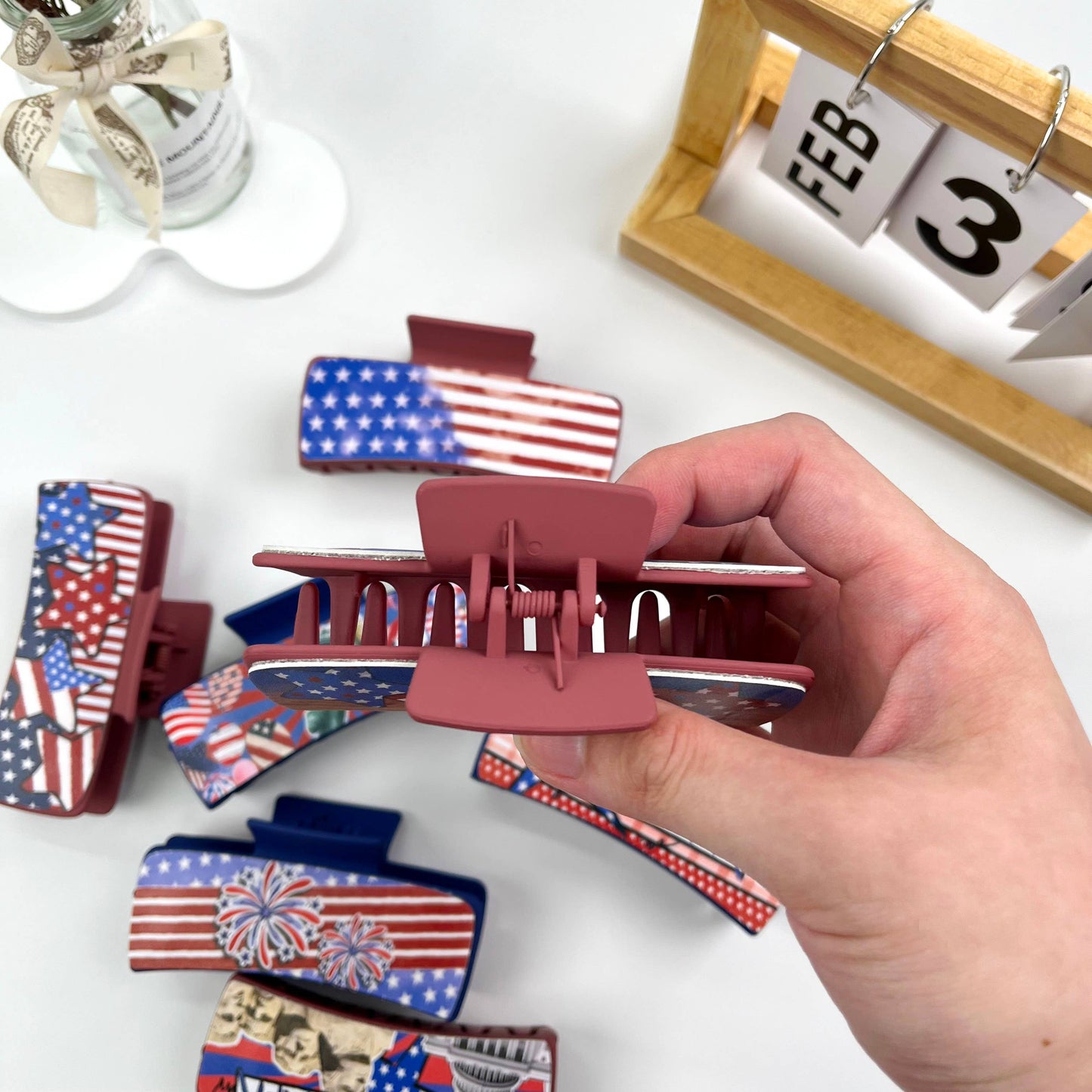 4“ Independence Day Hair Clip