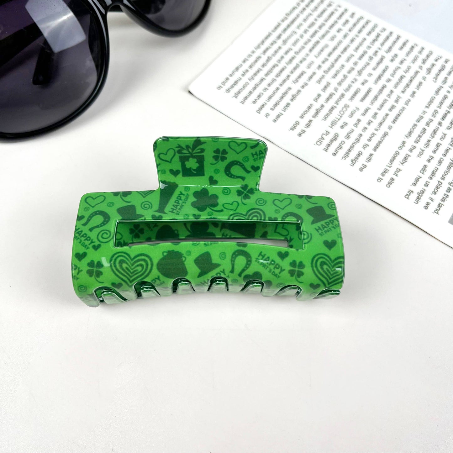 St. Patrick's Day shamrock hairpin