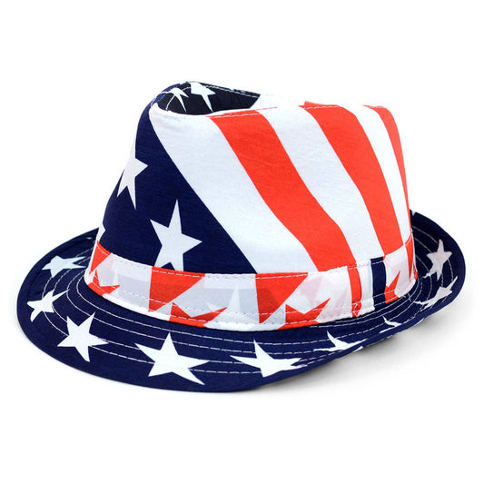 Unisex Stars & Stripes American Flag Fedora Hat