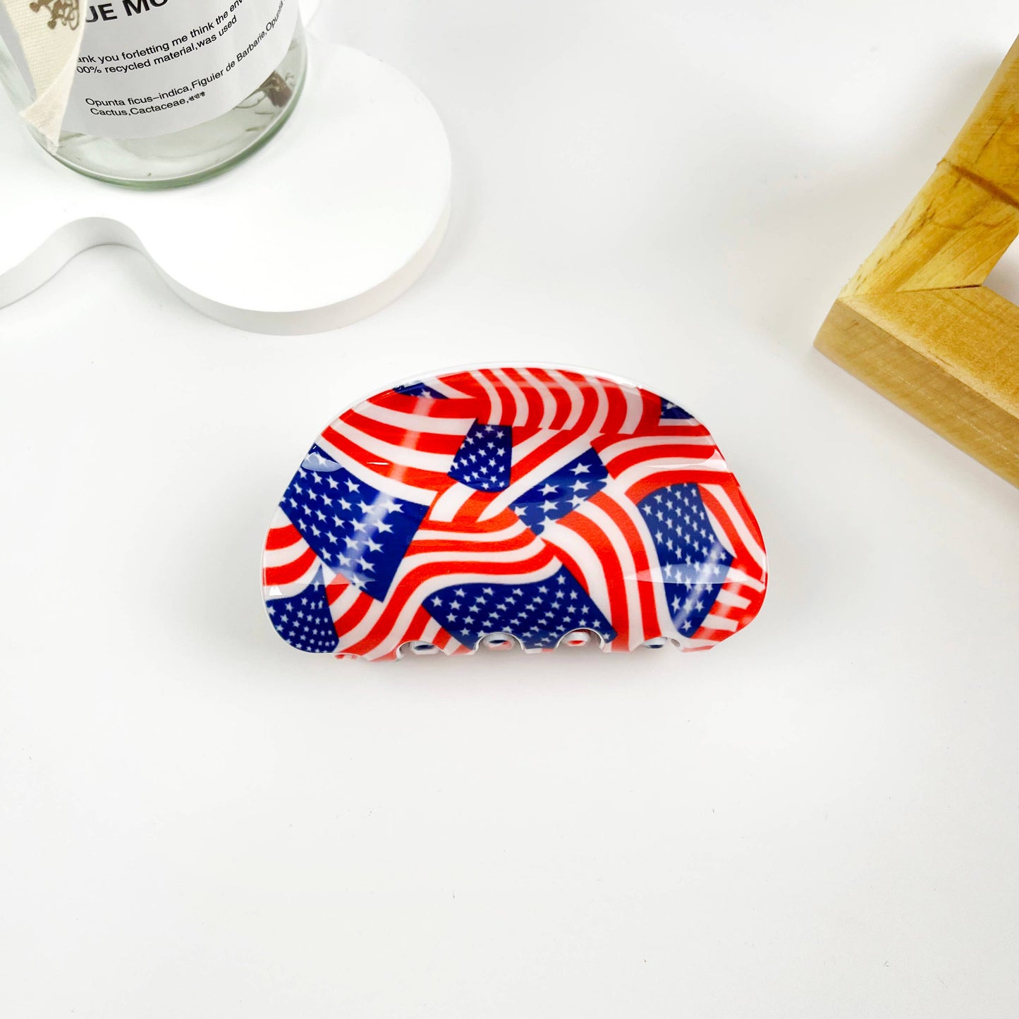 Independence Day American Flag Summer Half Circle Hair Clip