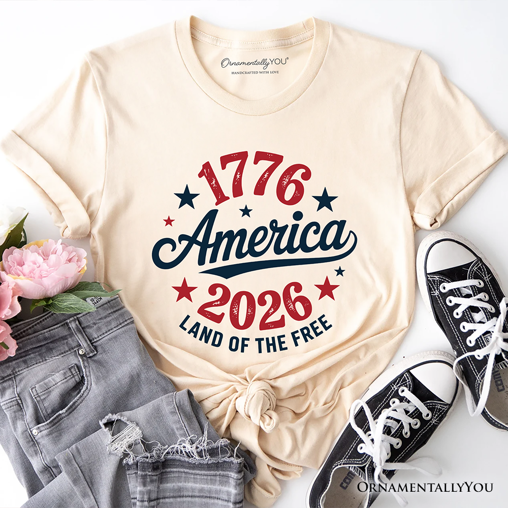 Patriotic America 1776-2026 Land of the Free T-Shirt