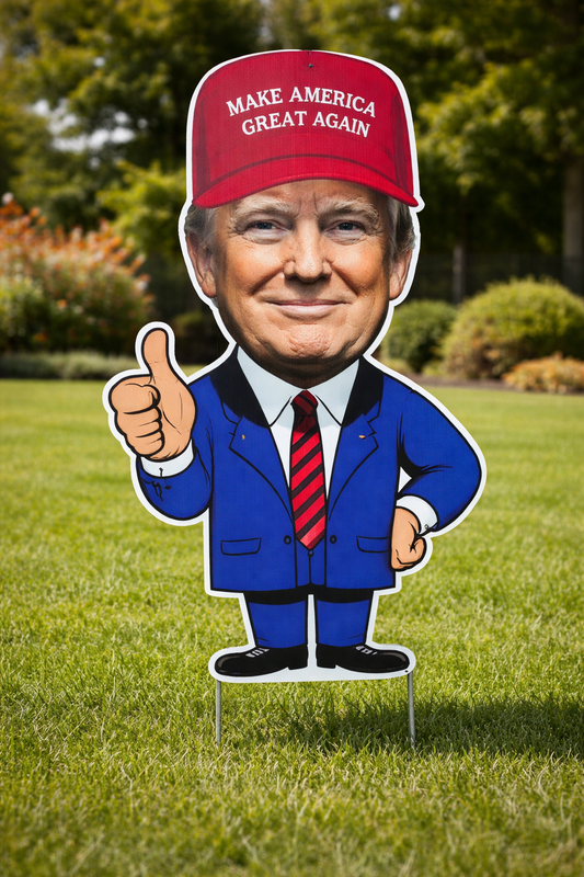 Trump Thumbs-Up Yard Sign – Funny Patriotic Lawn Decor