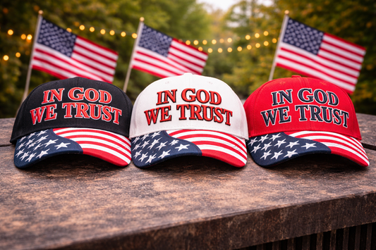 In God We Trust Hat – Patriotic Faith American Flag Cap