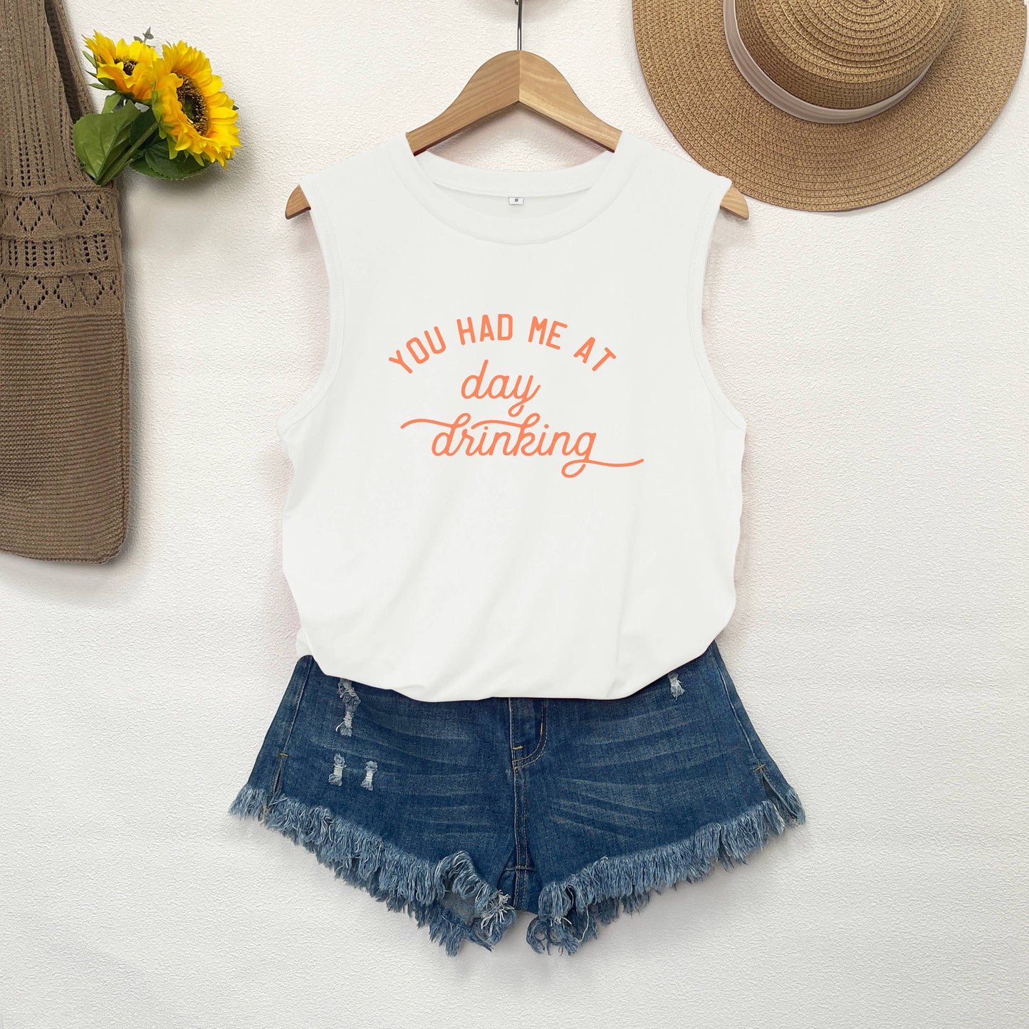 You Had Me at Day Drinking Print Graphic Tank Top