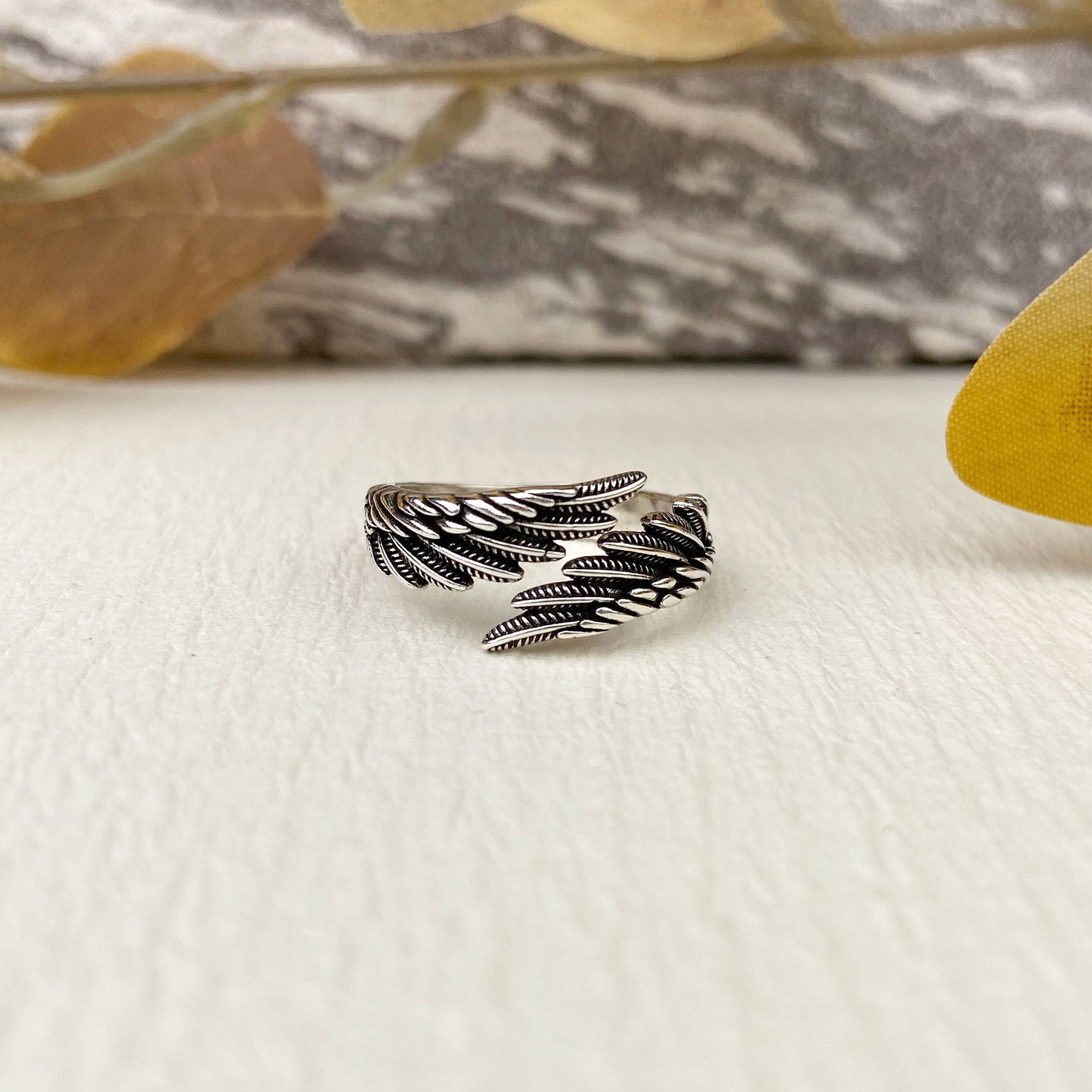 Silver Angel Wings Ring
