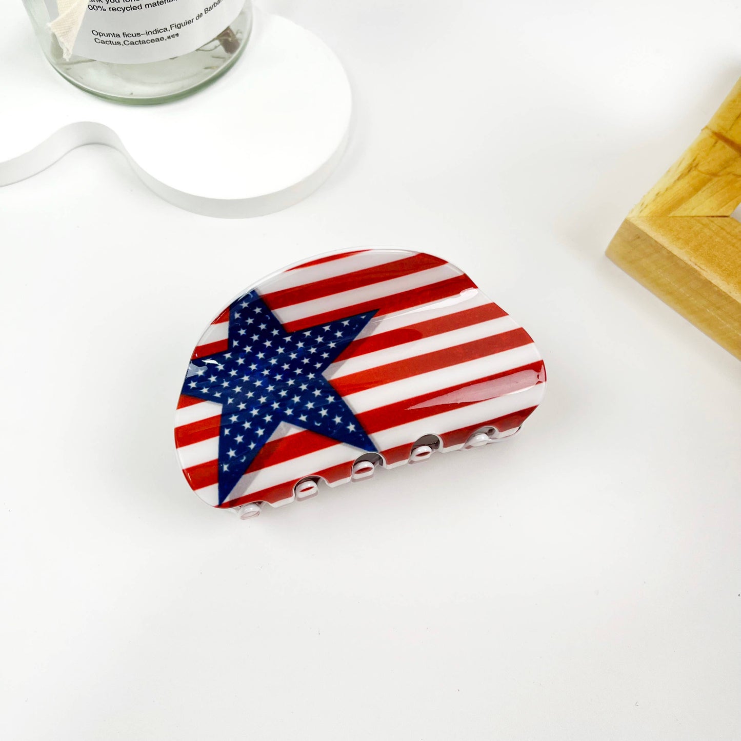 Independence Day American Flag Summer Half Circle Hair Clip