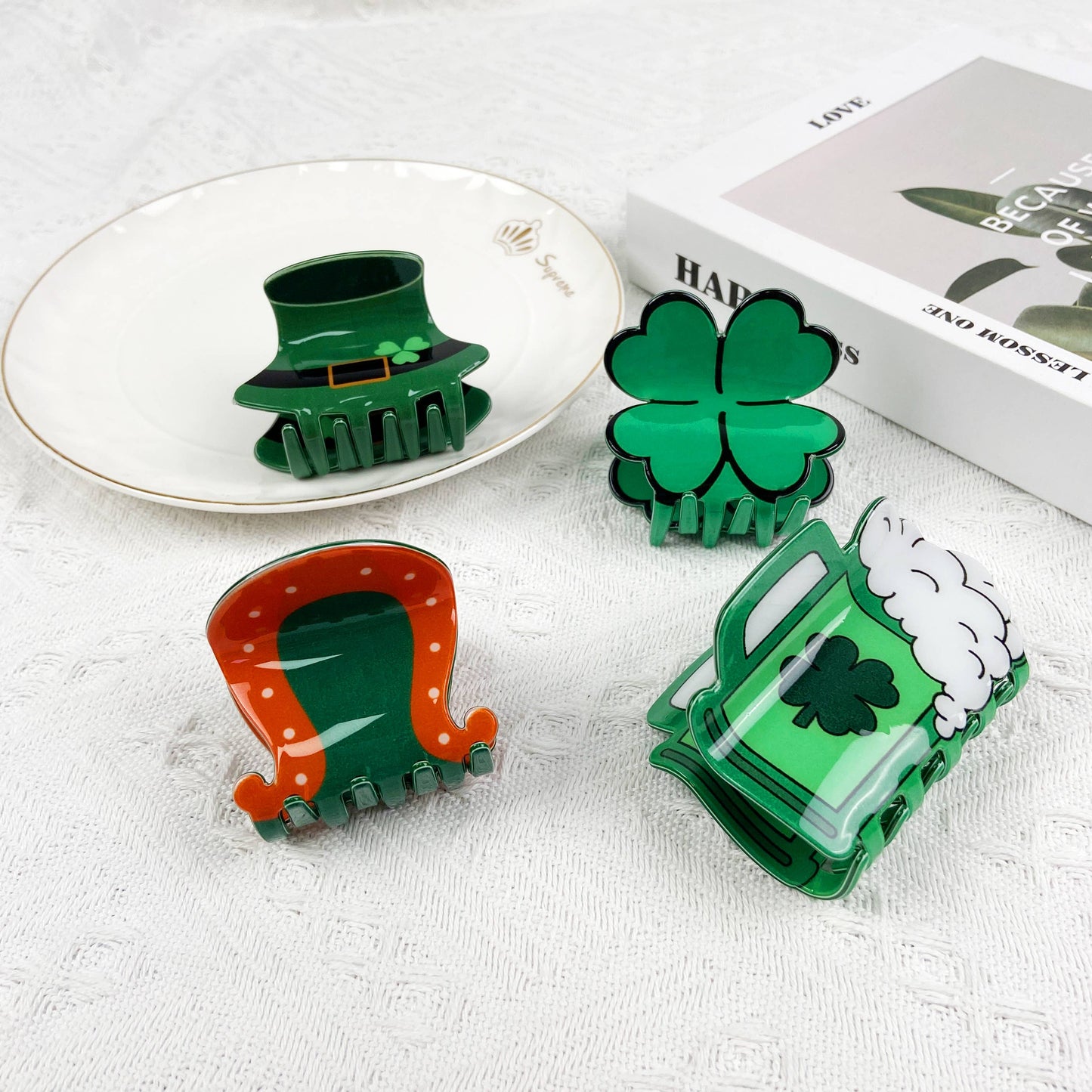 St. Patrick's Day Shamrock Hat Hair Clip