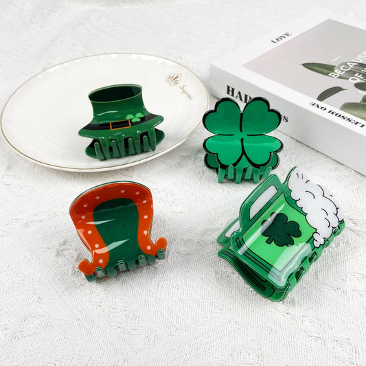 St. Patrick's Day Shamrock Hat Hair Clip