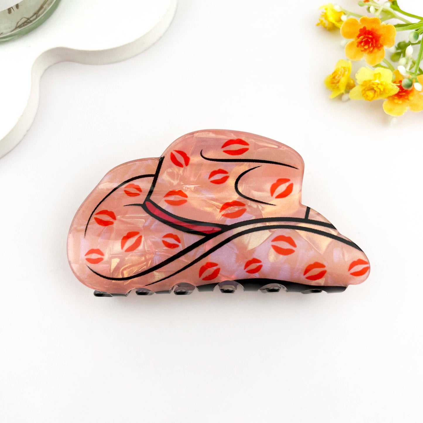 Juice Can Print Hair Claw Clip