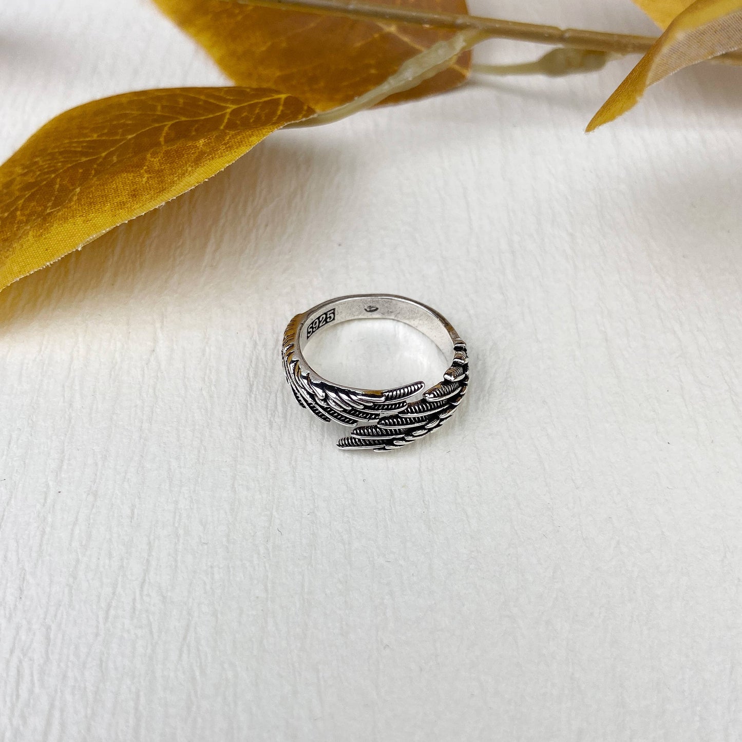 Silver Angel Wings Ring
