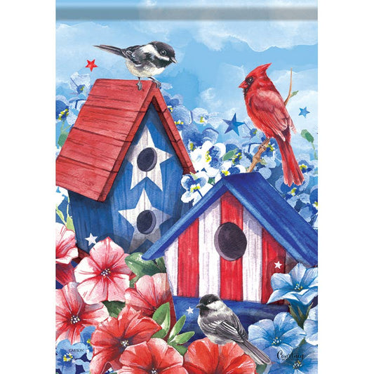 "Patriotic Birdhouses" Dura Soft™ Garden Flag