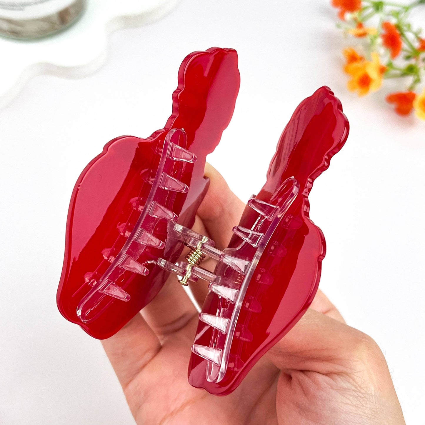 Cute Strawberry Girl Acrylic Hair Claw Clip