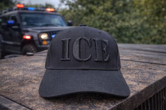 ICE Tactical Hat – All Black Law Enforcement Support Cap