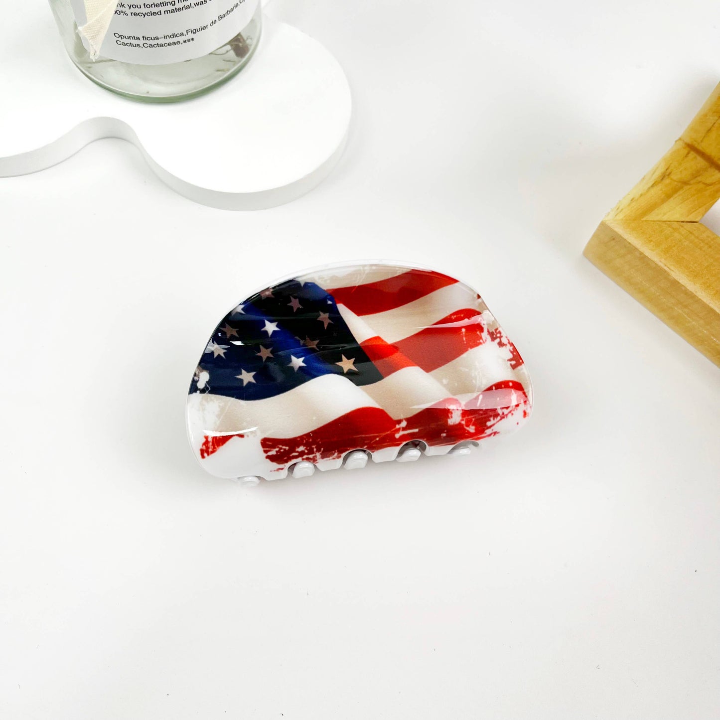 Independence Day American Flag Summer Half Circle Hair Clip