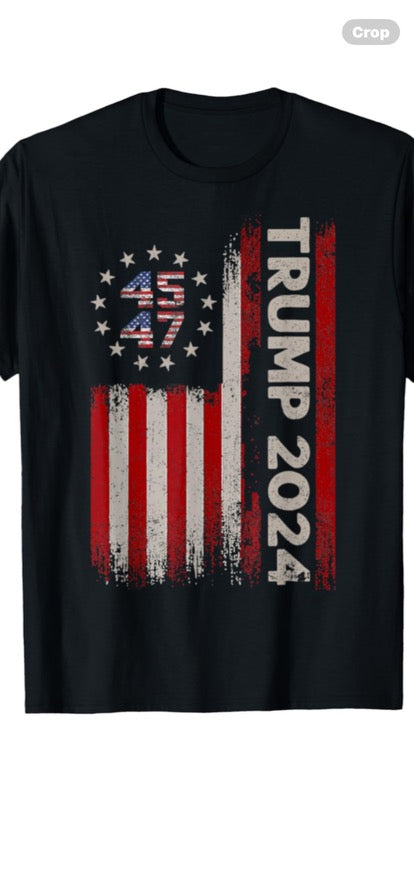 Trump 45/47 American Flag Shirt