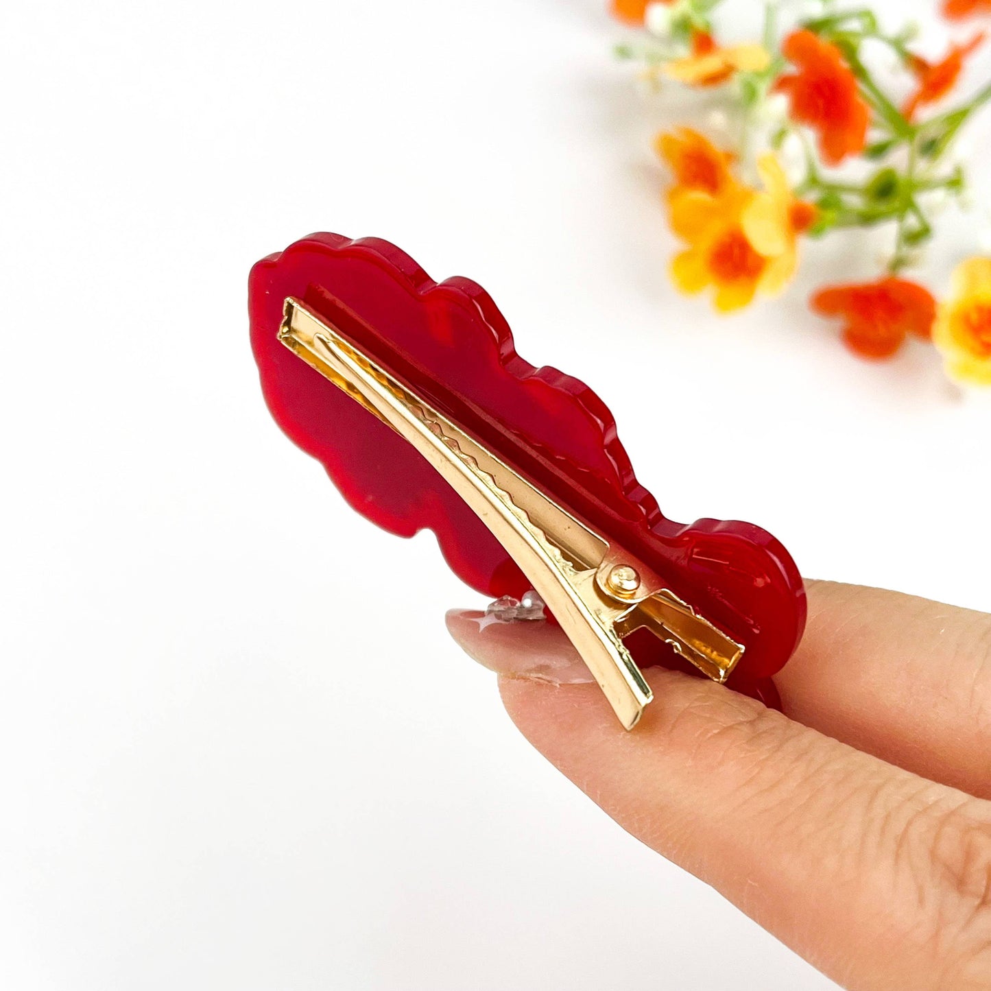 Cute Strawberry Girl Acrylic Hair Claw Clip