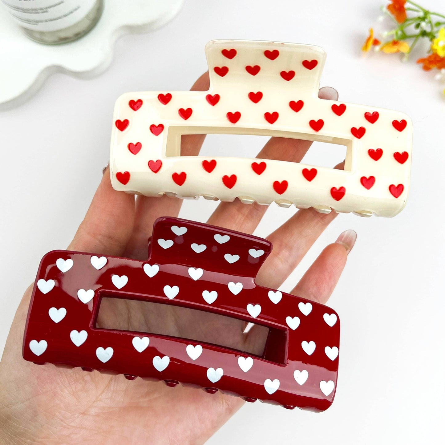 Over Size Valentine Heart Hair Claw Clip