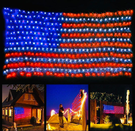 American Flag LED Net Lights