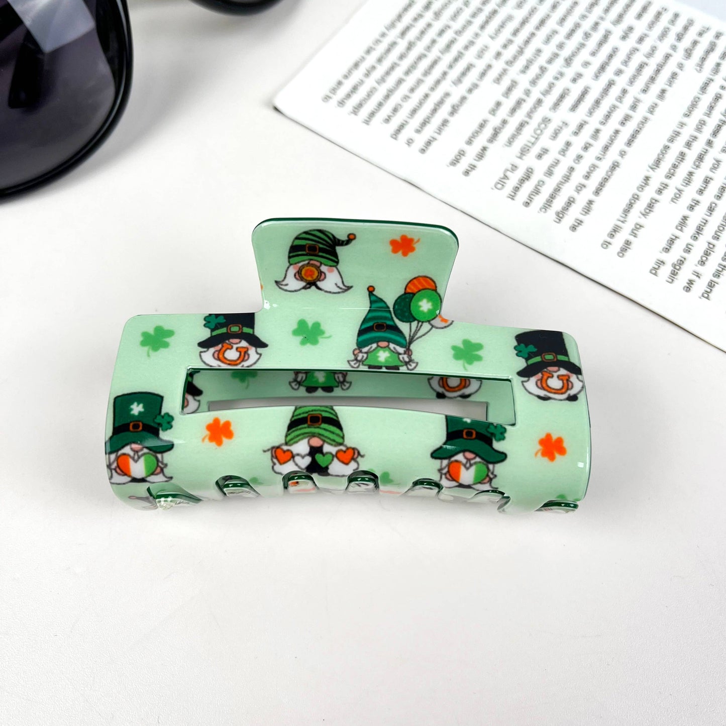 St. Patrick's Day shamrock hairpin