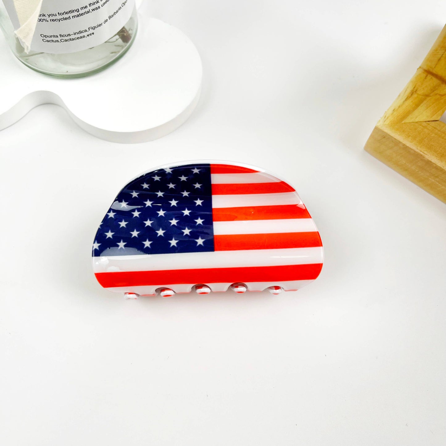 Independence Day American Flag Summer Half Circle Hair Clip
