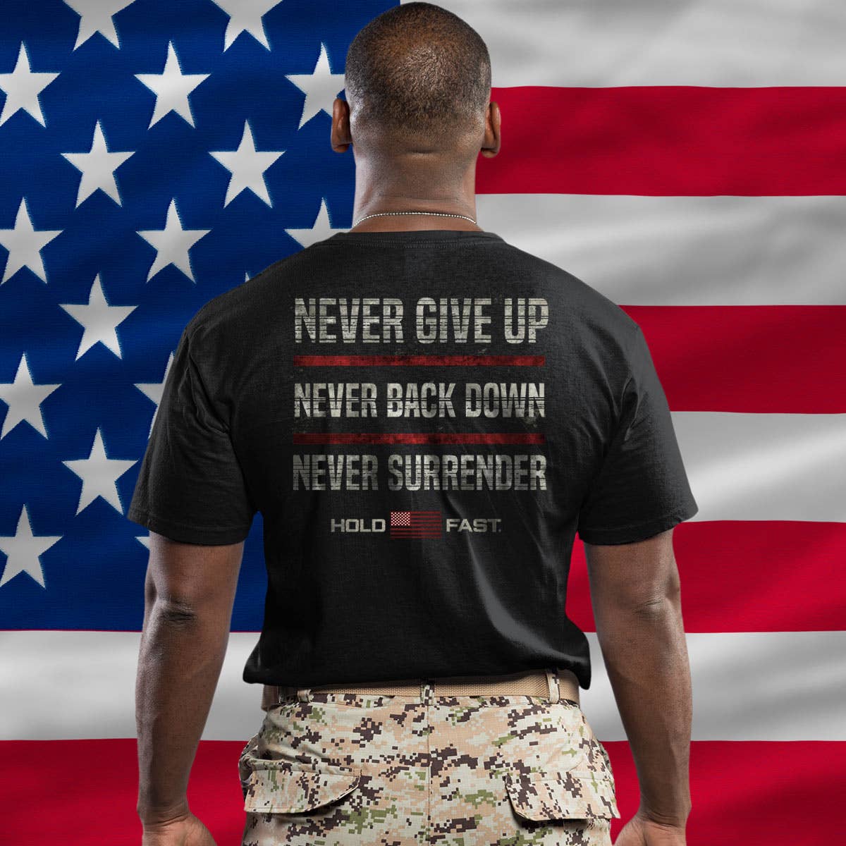 Mens T-Shirt Never Give Up