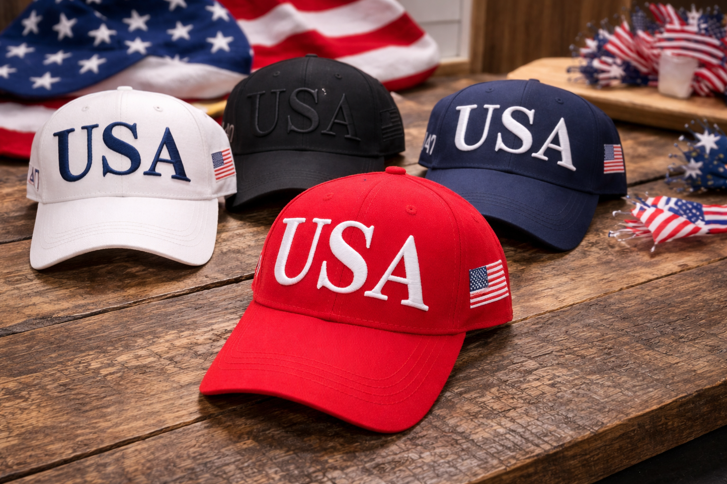 USA Embroidered Hat – Classic Patriotic Cap