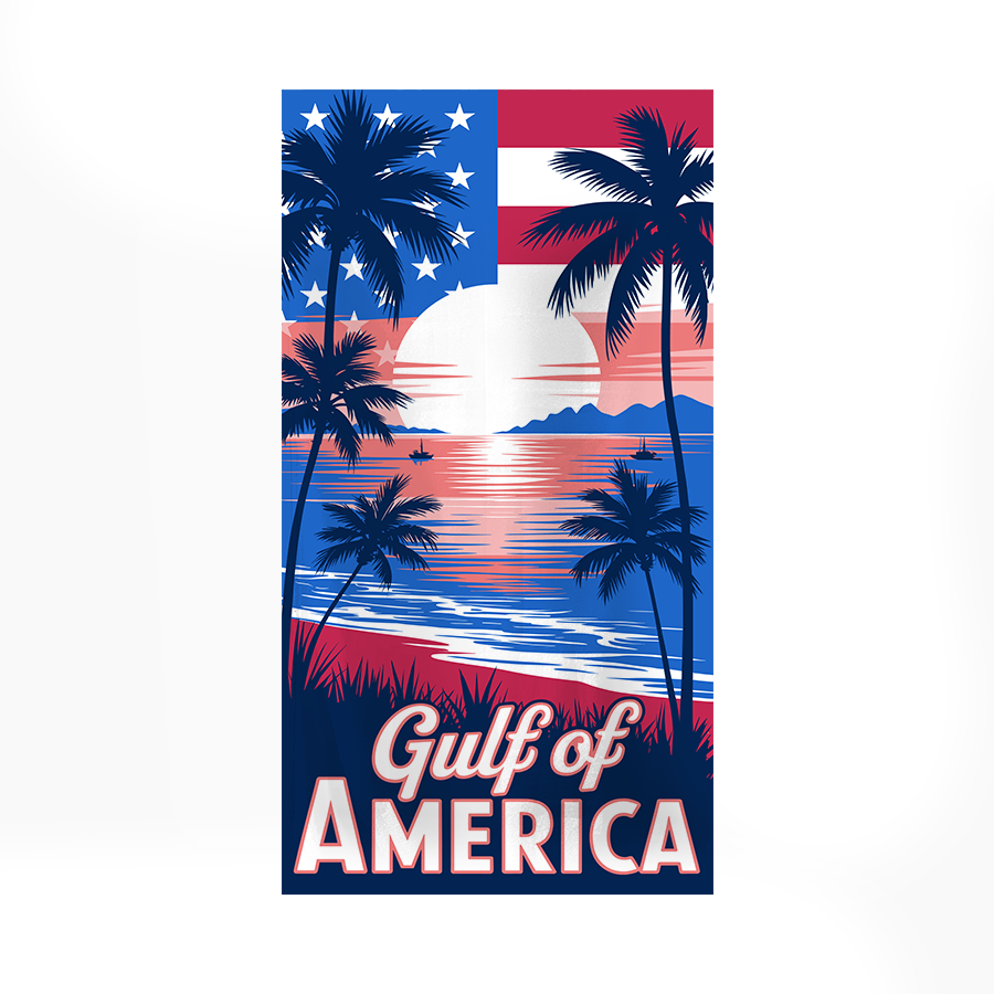 Gulf Of America - Red White Blue Beach Towel