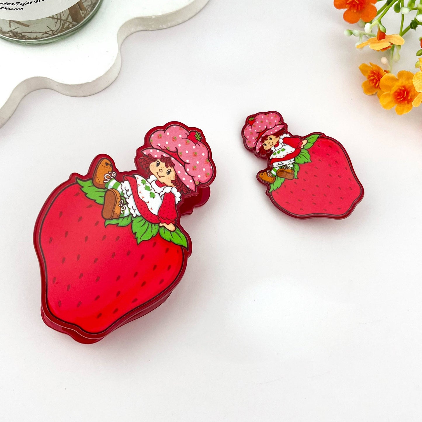 Cute Strawberry Girl Acrylic Hair Claw Clip