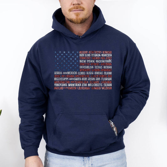 4th of July Hoodie with American Flag