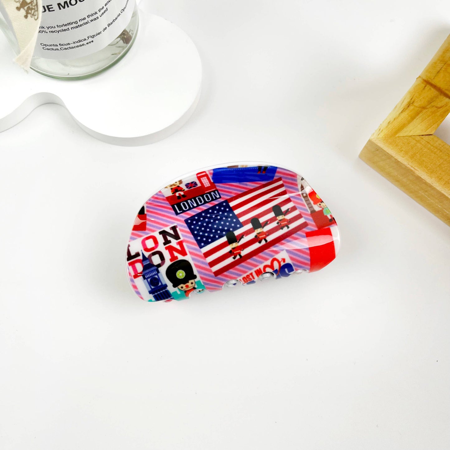 Independence Day American Flag Summer Half Circle Hair Clip
