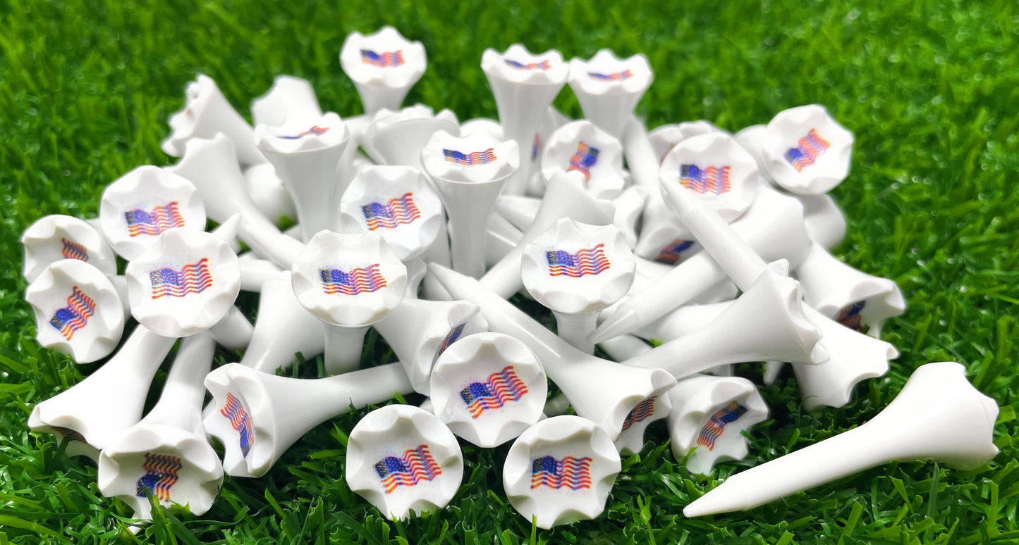 USA American Flag Cup Imprinted Golf Tees