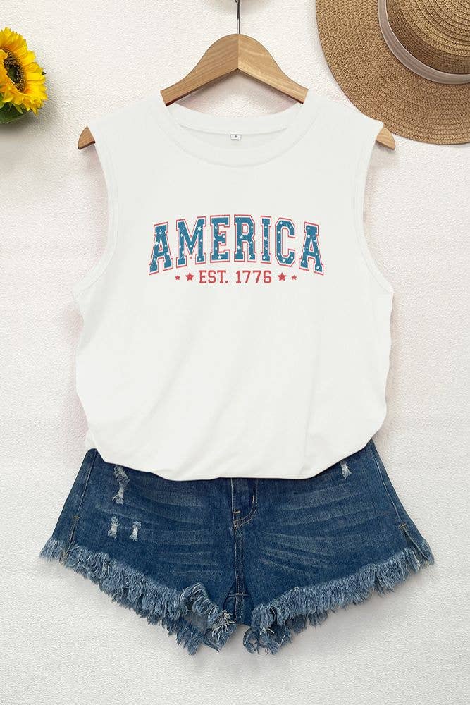 Summer 4th July America 1776 Tank Top
