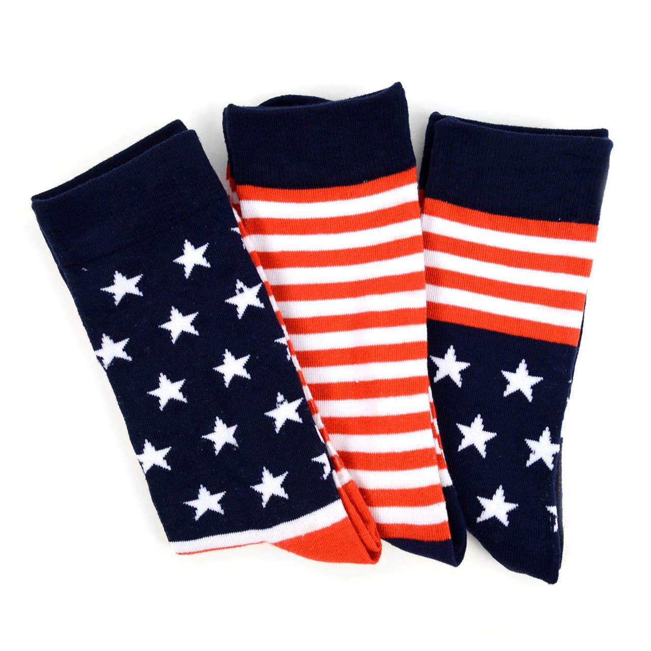 3 Pairs Pack Women's American Flag Novelty Socks