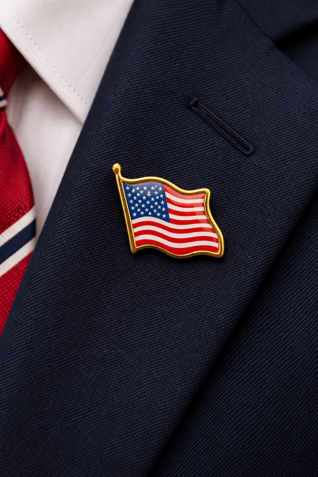 American Flag Lapel Pin – USA Patriotic Waving Flag Brooch