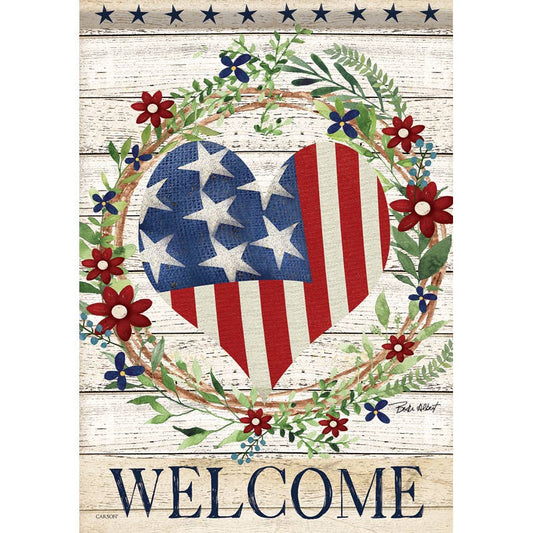 "Patriotic Heart" Dura Soft™ Garden Flag