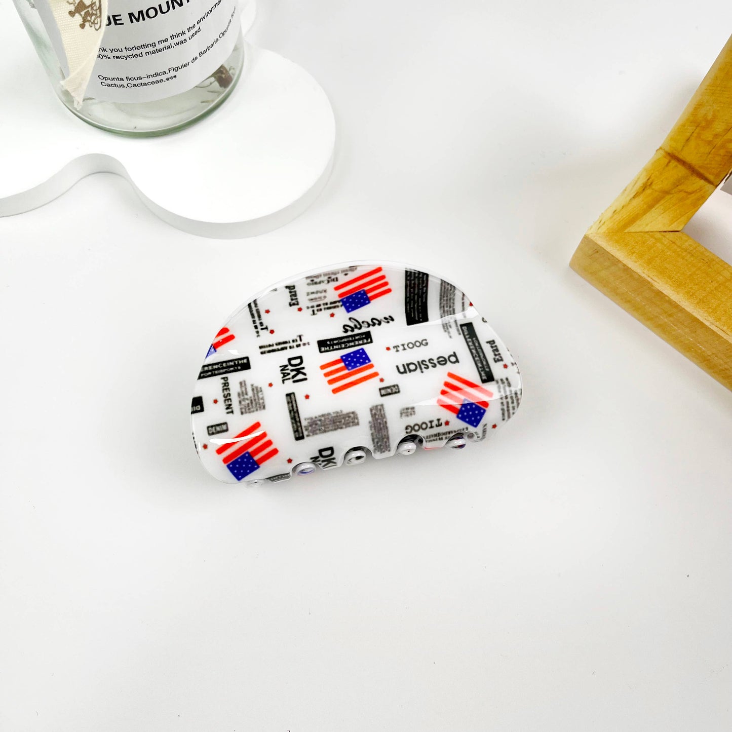 Independence Day American Flag Summer Half Circle Hair Clip
