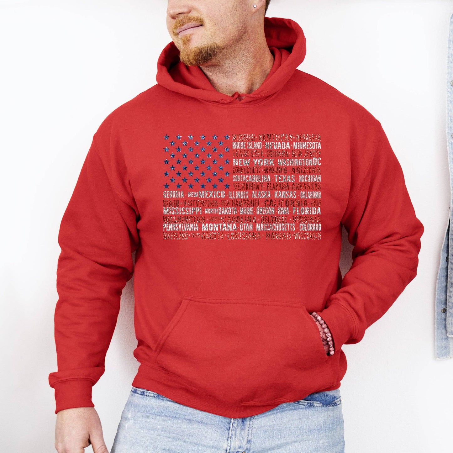 4th of July Hoodie with American Flag
