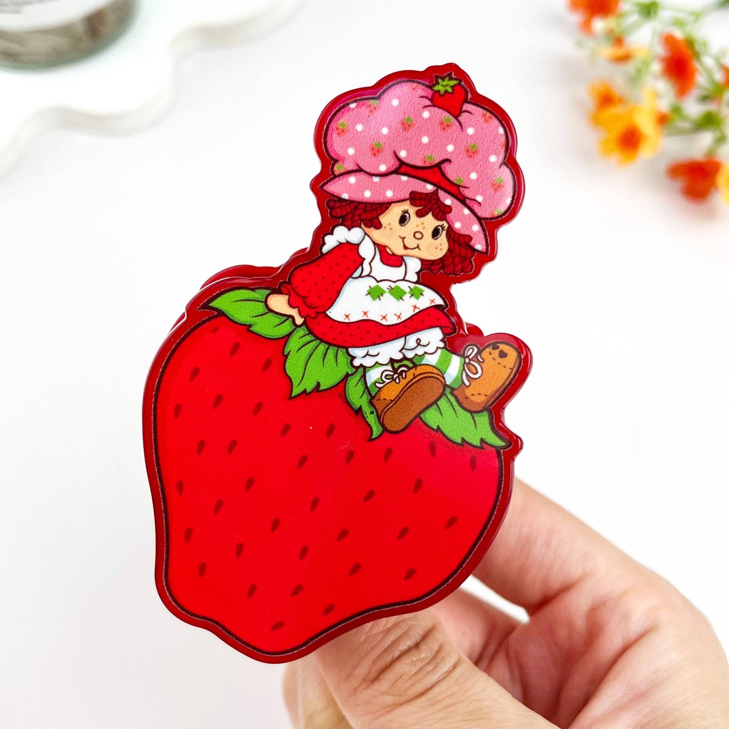Cute Strawberry Girl Acrylic Hair Claw Clip
