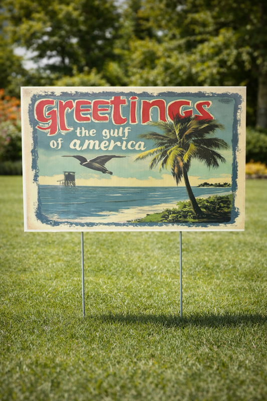 Vintage Gulf Coast Yard Sign – Retro Beach Lawn Decor