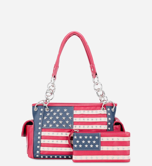 Montana West American Flag Bling Tote