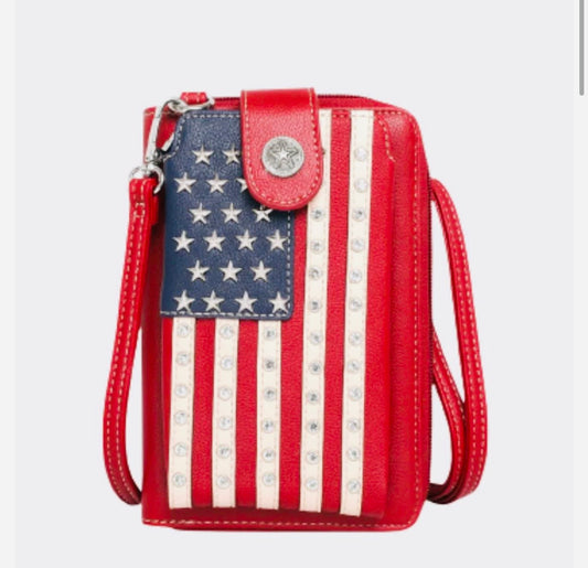 Montana West American Flag Crossbody Phone Purse